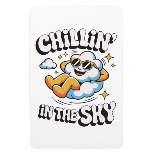 Magnet Flexible Chillin' in the Sky Cloud Design Fun Refrigerator (Vertical)