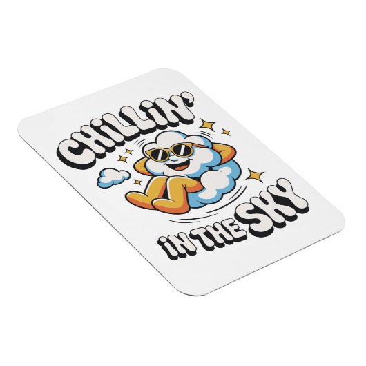 Magnet Flexible Chillin' in the Sky Cloud Design Fun Refrigerator (Côté Droit)