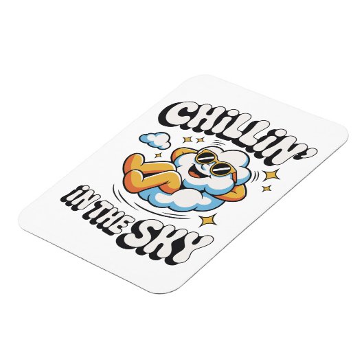 Magnet Flexible Chillin' in the Sky Cloud Design Fun Refrigerator (Côté Gauche)