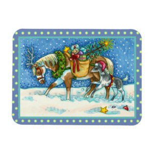 MAGNET FLEXIBLE CHINCOTEAGUE NOËL PONIES, BELLES ET JOUETS SLEIGH