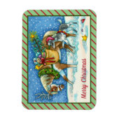 MAGNET FLEXIBLE CHINCOTEAGUE PONIES, VACANCES CHRISTMAS HORSE (Vertical)