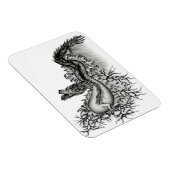 Magnet Flexible Chine Dragon, noir et blanc Design en Tattoostyl (Côté Droit)