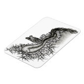 Magnet Flexible Chine Dragon, noir et blanc Design en Tattoostyl (Côté Gauche)
