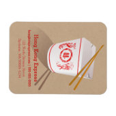 Magnet Flexible Chinese Take-Out Box Brown Faux craft (Horizontal)