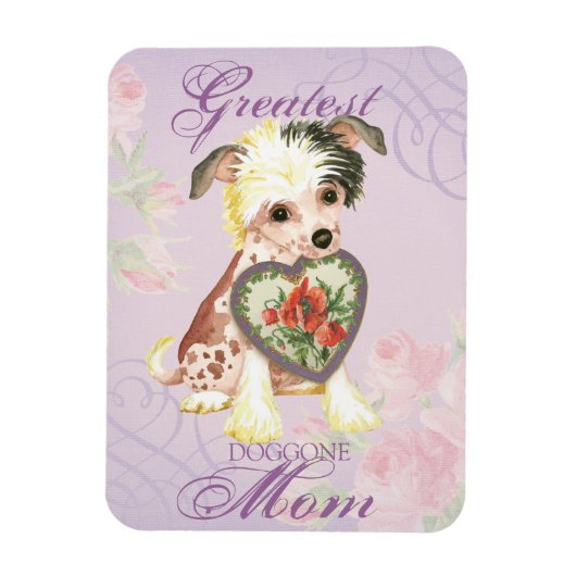 Magnet Flexible Chinois Crested Heart Maman (Vertical)