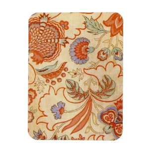 Magnet Flexible Chintz Floral Antique Terracotta Français Vintage