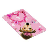 Magnet Flexible Chiot avec ruban rose - Amour (Côté Droit)