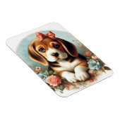 Magnet Flexible Chiot Beagle vintage (Côté Droit)