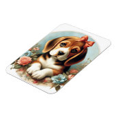 Magnet Flexible Chiot Beagle vintage (Côté Gauche)