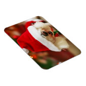 Magnet Flexible Chiot de Bichon Frise en costume Père Noël (Côté Droit)