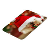 Magnet Flexible Chiot de Bichon Frise en costume Père Noël (Côté Gauche)