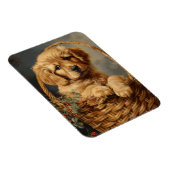Magnet Flexible Chiot d'or retriever dans un panier flexible (Côté Droit)