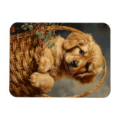 Magnet Flexible Chiot d'or retriever dans un panier flexible (Horizontal)