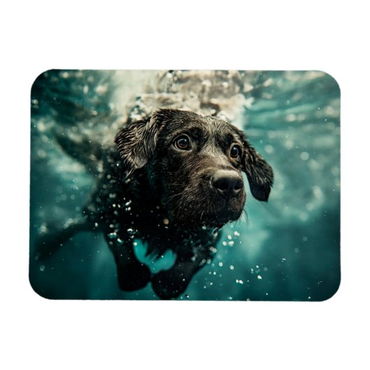 Magnet Flexible Chiot labrador nageant sous l'eau Design (Horizontal)