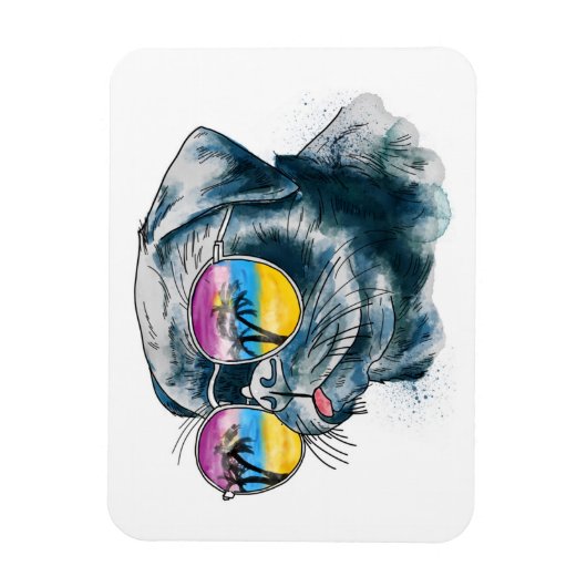 Magnet Flexible Chiot Tropical Aquarelle (Vertical)