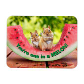 Magnet Flexible Chipmunks mangeant de la pastèque (Horizontal)