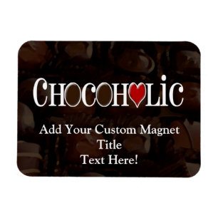 Magnet Flexible Chocoholic, Brown foncé et Coeur rouge Conception