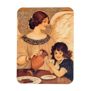 Magnet Flexible Chocolat Ange Français Antique