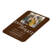 Magnet Flexible Chocolat Brown Enregistrer la date Photo Mariage (Côté Gauche)