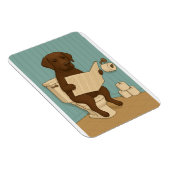 Magnet Flexible Chocolat Labrador Lecture journal sur Toilet (Côté Droit)