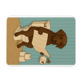 Magnet Flexible Chocolat Labrador Lecture journal sur Toilet (Horizontal)