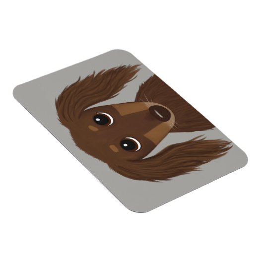 Magnet Flexible Chocolat mignon Longhé Brown Dachshund (Côté Droit)