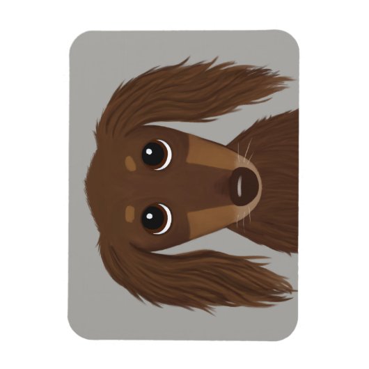 Magnet Flexible Chocolat mignon Longhé Brown Dachshund (Vertical)