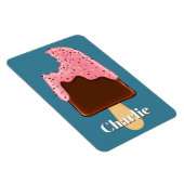 Magnet Flexible Chocolat Popsicle nom personnalisé et aimant coule (Côté Droit)