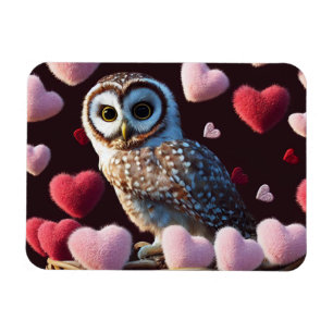 Magnet Flexible Chouette avec aimant Coeur Fuzzy