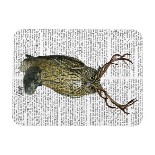 Magnet Flexible Chouette avec Antlers plain 2 (Horizontal)