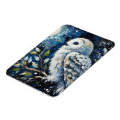 Magnet Flexible Chouette blanche sur branche dans la peinture lune (Côté Gauche)