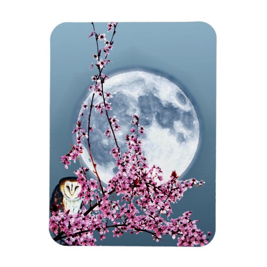 Magnet Flexible Chouette dans l'arbre du prune (Vertical)