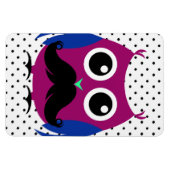 Magnet Flexible Chouette drôle rétro avec Moustache guidon (Horizontal)
