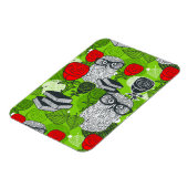 Magnet Flexible Chouette en roses rouges (Côté Gauche)