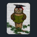 Magnet Flexible Chouette Lecture Sur Branche<br><div class="desc">Animaux et nature</div>