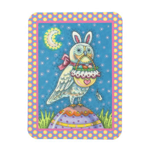 MAGNET FLEXIBLE CHOUETTE MAGIQUE & PANIER DE PÂQUES, AIMANT POUR O