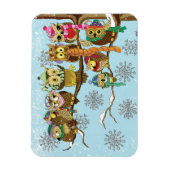 Magnet Flexible Chouette mignonne Snowflakes d'hiver (Vertical)