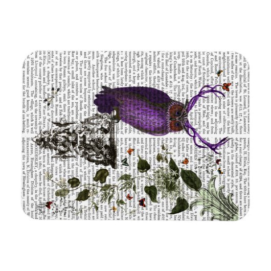 Magnet Flexible Chouette pourpre avec Antlers 2 (Horizontal)