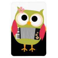 Chouette rétro avec Accordion - mignonne !