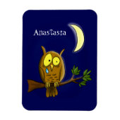 Magnet Flexible Chouette triste avec larmes et lune manquant ton d (Vertical)