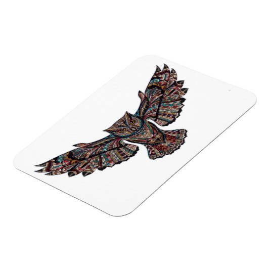 Magnet Flexible Chouette volante tribale colorée (Côté Gauche)