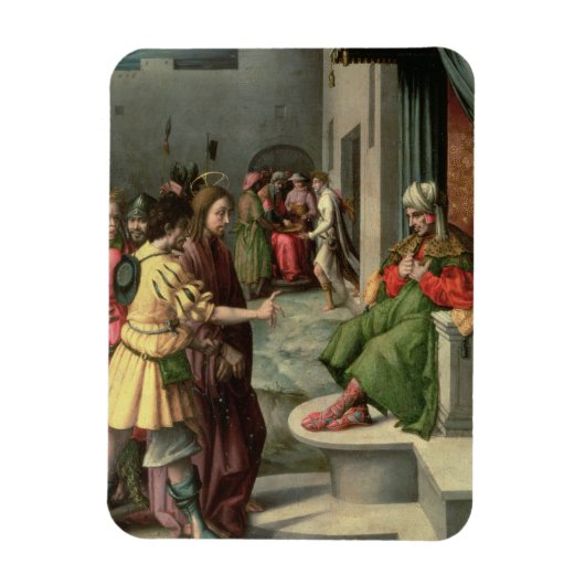 Magnet Flexible Christ devant Caiaphas, c.1535 (huile sur panneau) (Vertical)