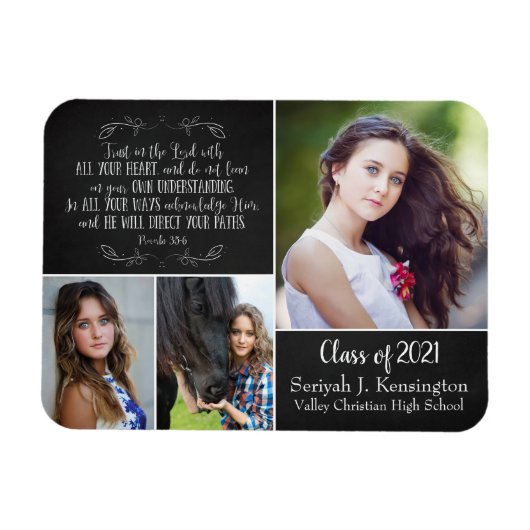 Magnet Flexible Christian Bible Verse Graduation Photo Collage (Horizontal)