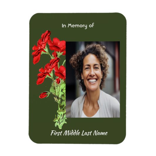Magnet Flexible Christian Memorial Keepsake Geranium Flower (Vertical)