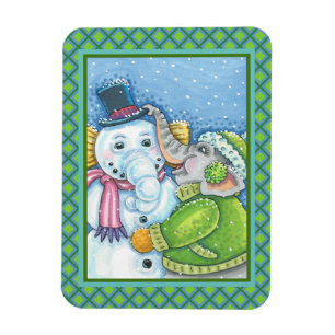 MAGNET FLEXIBLE CHRISTMAS ÉLÉPHANT CONSTRUCTION CUTE PACHYDERM SNO