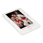 Magnet Flexible Christmas Golden Snowflakes & Holly Custom Photo (Côté Droit)