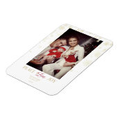 Magnet Flexible Christmas Golden Snowflakes & Holly Custom Photo (Côté Gauche)
