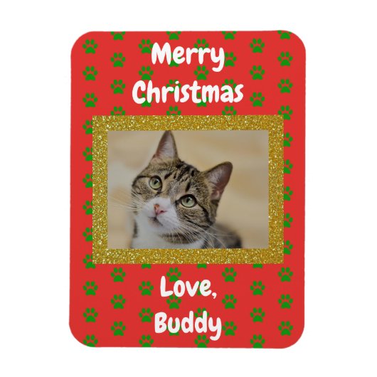 Magnet Flexible Christmas Log Chien Chat Maman Papa Animal de comp (Vertical)