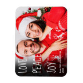 Magnet Flexible Christmas Love Peace Joy Modern Photo Holiday (Vertical)