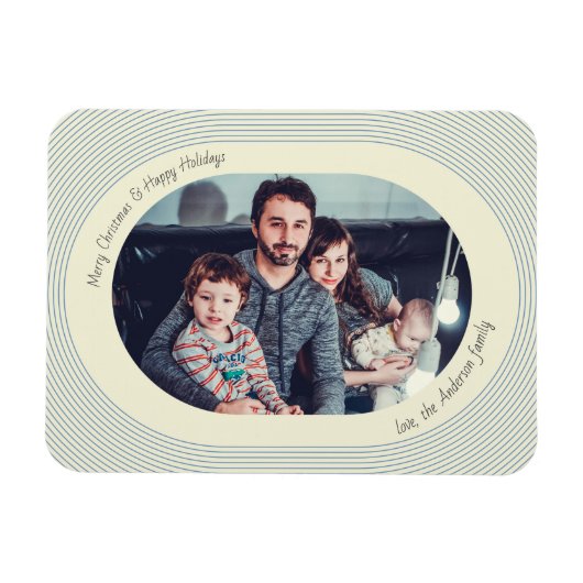 Magnet Flexible Christmas Photocard Playful Design Oval Photo (Horizontal)